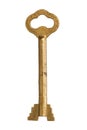 Antique bronze key isolated on white background Royalty Free Stock Photo