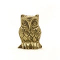 antique bronze owl figurine Royalty Free Stock Photo