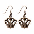 Antique Bronze Queen Crown Dangling Earrings - Ingrid Baars Style