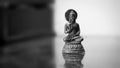 Antique Bronze Statues of Buddha.Original old and bronze-buddha-statues. Black and White Picture