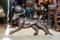 Antique Bronze Tiger Sculpture with Many Antiques at The Madinat Jumeirah Souk, Dubai