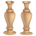 Antique bronze vase 3D Vintage High floor vase with golden ornaments 3d rendering