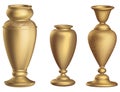 Antique bronze vase 3D Vintage High floor vase with golden ornaments 3d rendering