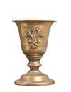 Antique bronze vase with scratches and shabby, isolated on a white background, for home decor Royalty Free Stock Photo