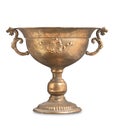 Antique bronze vase with scratches and shabby, isolated on a white background, for home decor Royalty Free Stock Photo