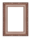 Antique brown frame isolated on white background, clipping path Royalty Free Stock Photo