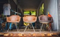 Antique Brown Leather Cushion Chair Royalty Free Stock Photo