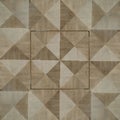 Antique brown texture pattern wooden wall panel, abstract centered geometric diamond pattern