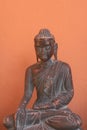 Antique peaceful timber Buddha statue, Myanmar
