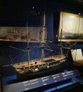 1826-1827 Antique Builder\'s Model East Indiaman Boat Wooden Vessel Ship Sailboat Sail Transportation Vehicle