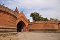 Antique building gate entrance to Thiri Zaya Bumi Bagan Golden Palace for burmese people foreign travelers travel visit at Bagan Royalty Free Stock Photo