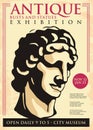 Antique busts and statues retro poster design