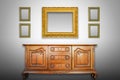 Antique cabinet wood Royalty Free Stock Photo