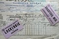 Antique Caledonian Railway documents. Royalty Free Stock Photo