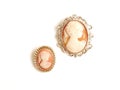 Antique cameo brooch. Royalty Free Stock Photo