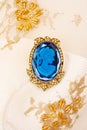 Antique cameo gold brooch