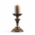 Antique Candle Holder Isolated On White Background In Cinema4d Style Royalty Free Stock Photo