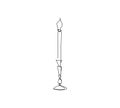 Antique candle holder and candle one line art. Continuous line drawing of new year holidays, christmas, candelabrum