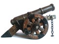 Antique wooden and iron cannon Royalty Free Stock Photo