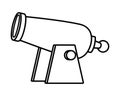 Antique cannon weapon line style icon
