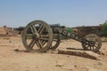 Antique Cannon with Wooden Wheels in the Derawar Fort, Pakistan