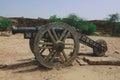 Antique Cannon with Wooden Wheels in the Derawar Fort, Pakistan