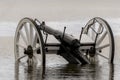 Antique Canon In Flood Waters Royalty Free Stock Photo