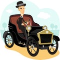 Antique car cartoon