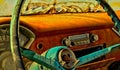 Antique car dashboard Royalty Free Stock Photo