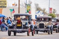 Antique car driving in Cowboy Christmas Parade