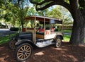 Antique car in front of the Beaulieu Vineyard in Napa Valley.