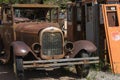 Antique Car and Gas Pumps