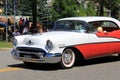 Antique car taking part in holiday parade, downtown Saratoga,New York,2016