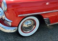 Antique car whitewall tire Royalty Free Stock Photo