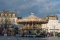 Antique Carousel on the main square of Fontainebleau