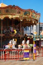 An antique carousel ride