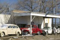 Antique cars on roadside on Route 54, Carrizozo, southern New Mexico