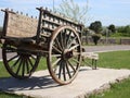 antique cart pulled by animals battered eroded wood