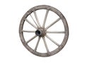 Antique Cart Wheel made of wood and iron-lined, isolated