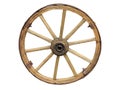 Antique Cart Wheel made of wood and iron-lined isolated Royalty Free Stock Photo