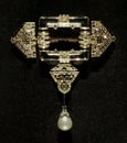 1924 Antique Cartier Jewelry Stomacher Brooch Platinum Diamonds Crystals Pearls Onyx Luxury Lifestyle Jewels Design