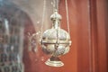 Kostroma, Russia - 02.04.2021: Antique carved censer Royalty Free Stock Photo