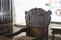 Carved chair - antique in Bunratty Castle Royalty Free Stock Photo