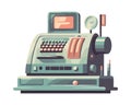 Antique cash register for business icon