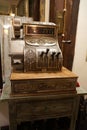 Antique cash register. The interior of one of the hotel in the Carpathian mountains.