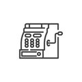 Antique cash register line icon