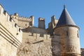 Antique castle battlement detail in Olite, Navarra in Spain Royalty Free Stock Photo