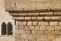 Antique castle facade detail in Olite, Navarra. Spain