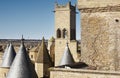 Antique castle towers in Olite, Navarra in Spain Royalty Free Stock Photo