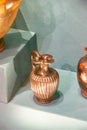 Antique ceramic decorative amphora on a white background